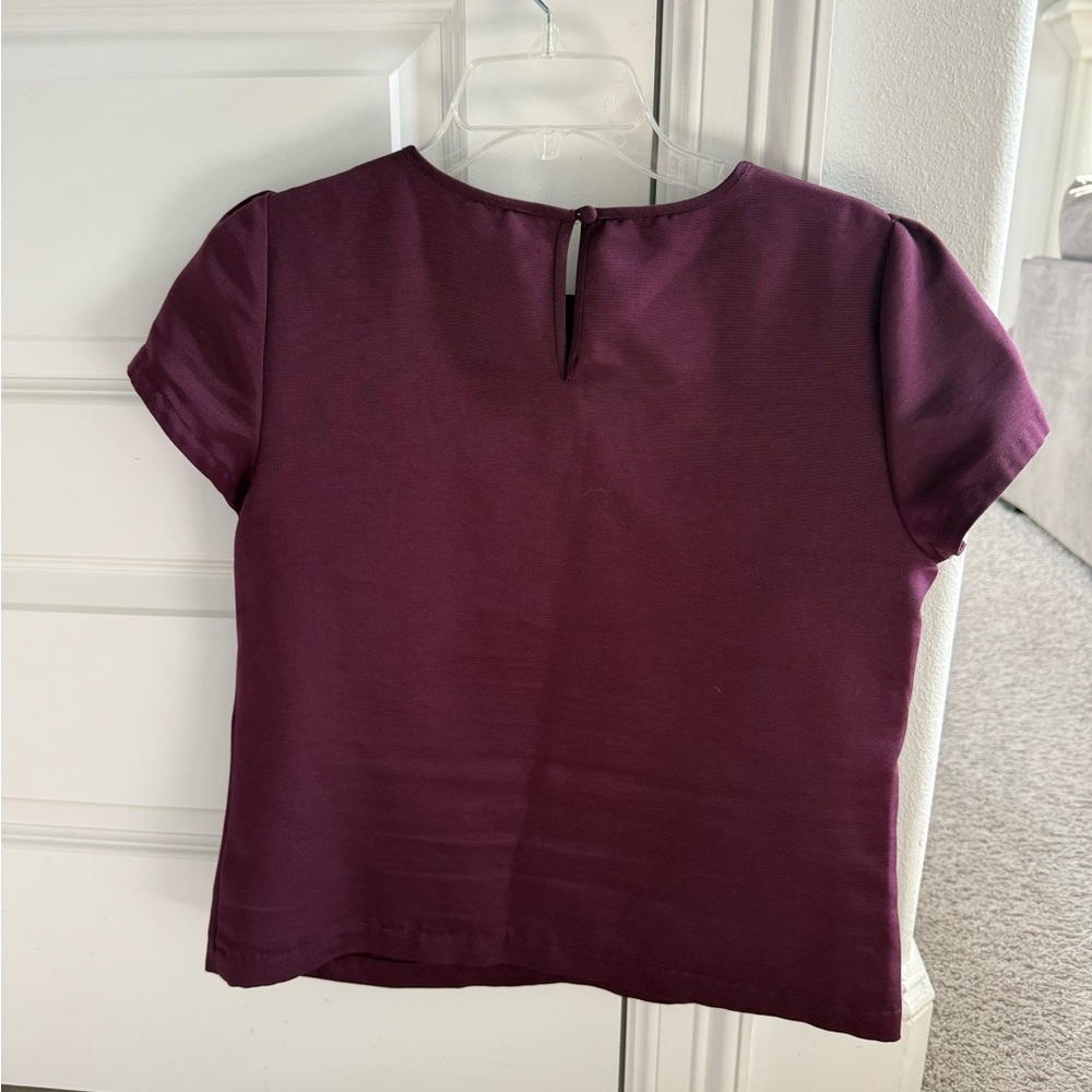 Brooks Brothers Deep Purple Short Sleeve Blouse - Picture 4 of 7